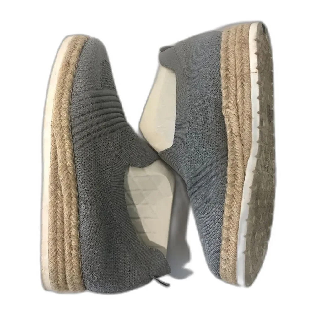 ADRIENNE VITTADINI Espadrille Women's Size 9 Gray Slip On Niko Comfort Platform